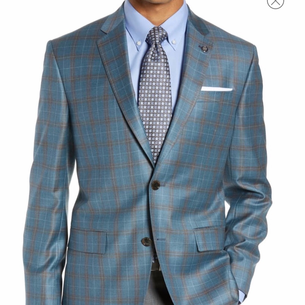 Ted Baker Jay Trim Fit Plaid Wool Sport Coat